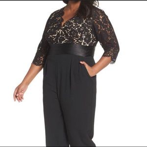 Eliza J Lace Tuxedo Jumpsuit